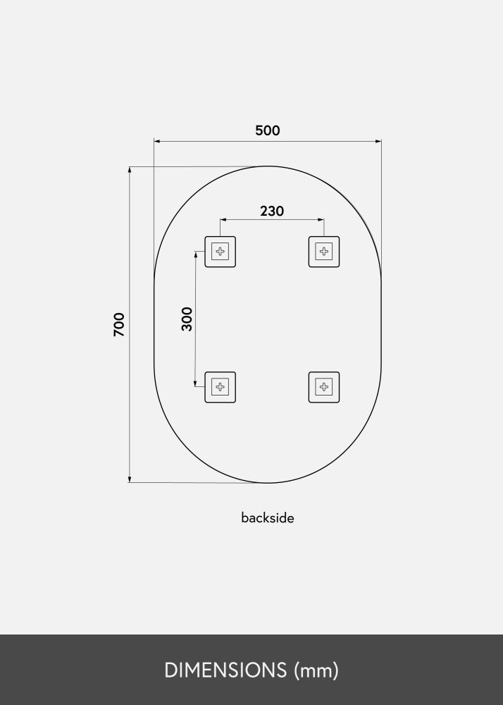 KAILA Огледало Овално Rose Gold 50x70 cm