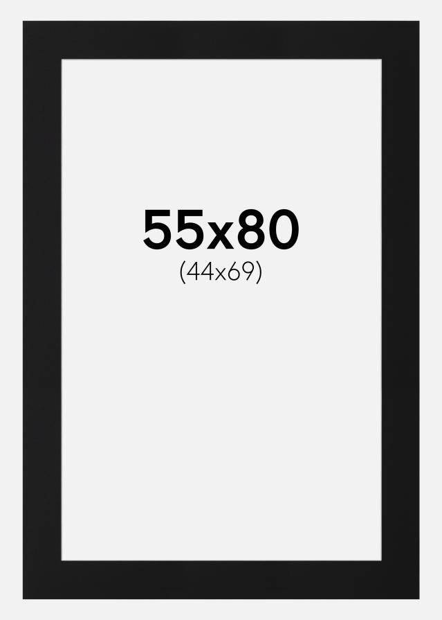 Паспарту Черен Стандарт (Бяло Ядро) 55x80 cm (44x69)