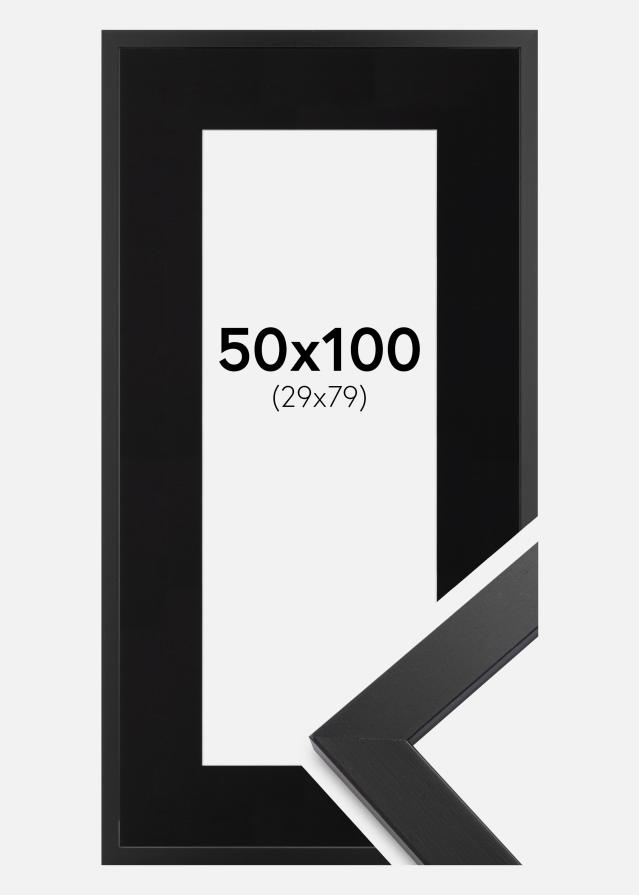 Рамка Black Wood 50x100 cm - Паспарту Черно 30x80 cm
