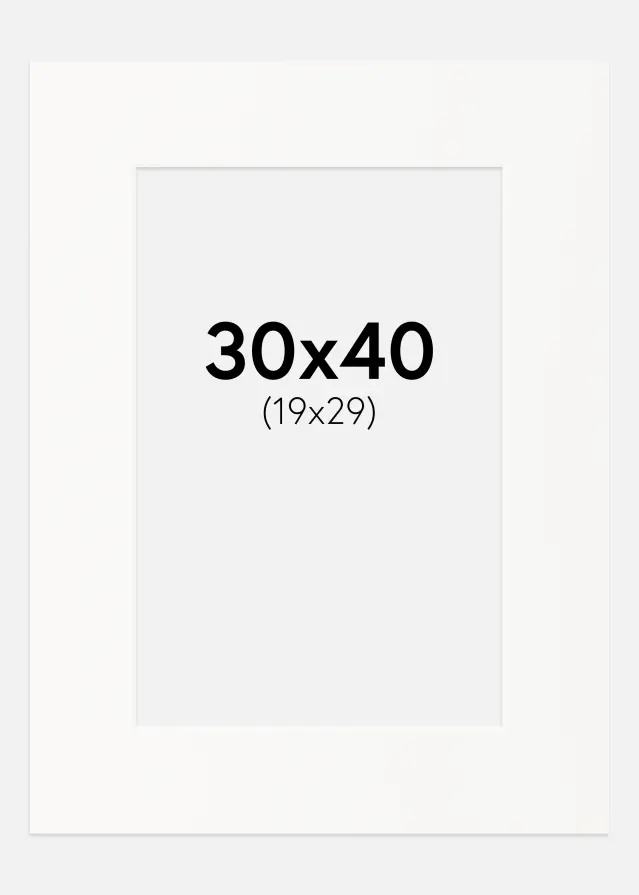 Паспарту Мръсно бяло Бяло ядро 30x40 cm (19x29)