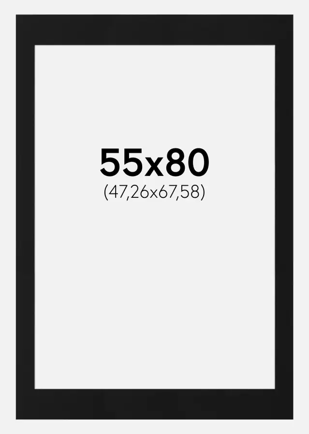 Паспарту Черен Стандарт (Бяло Ядро) 55x80 cm (47,26x67,58)