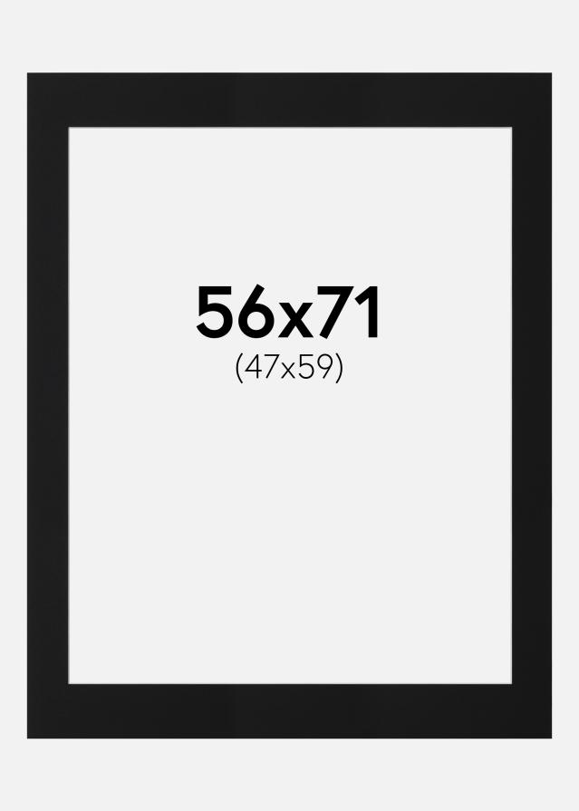 Паспарту Черен Стандарт (Бяло Ядро) 56x71 cm (47x59)
