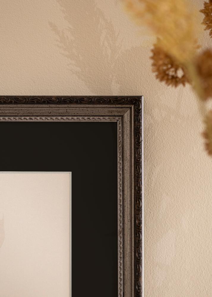 Рамка Abisko Сребро 30x40 cm - Паспарту Черно 18x27 cm