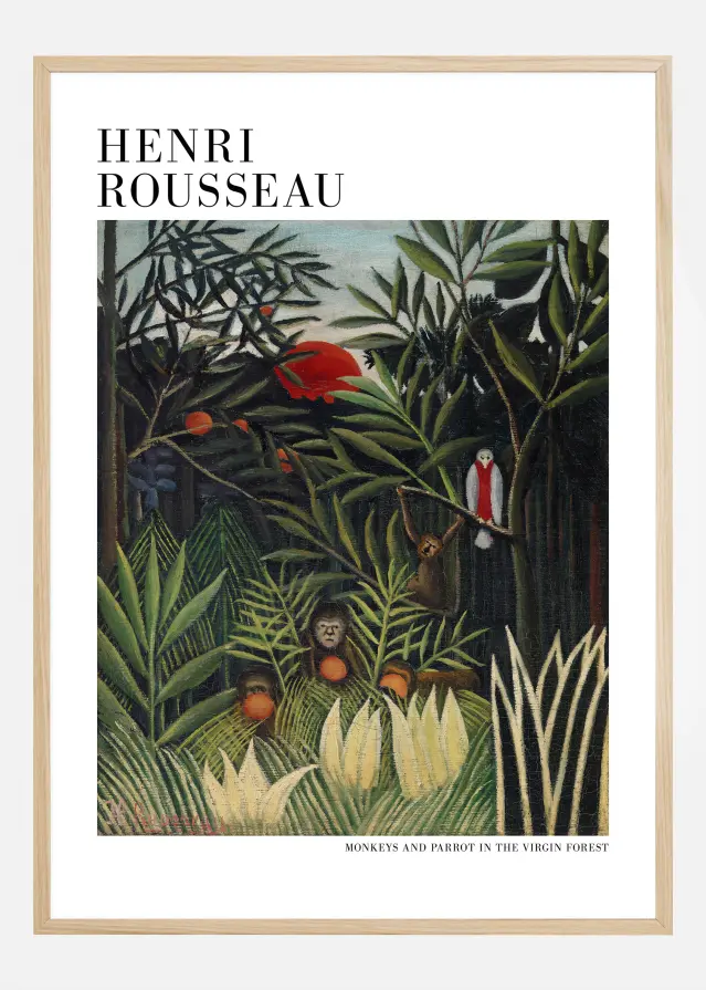 Henri Rousseau - Monkeys And Parrot In The Virgin Forest Постер