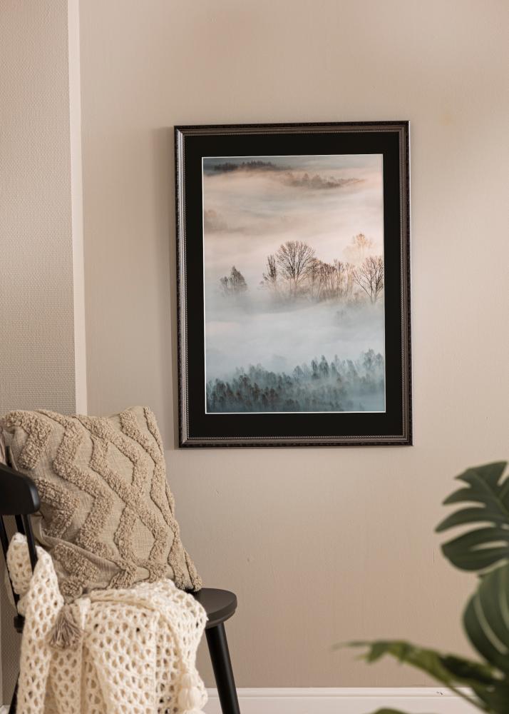 Рамка Abisko Сребро 30x40 cm - Паспарту Черно 18x27 cm