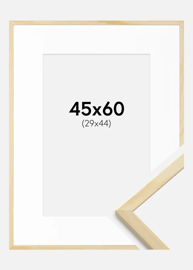 Рамка Galant Борова дървесина 45x60 cm - Паспарту бяло 30x45 cm