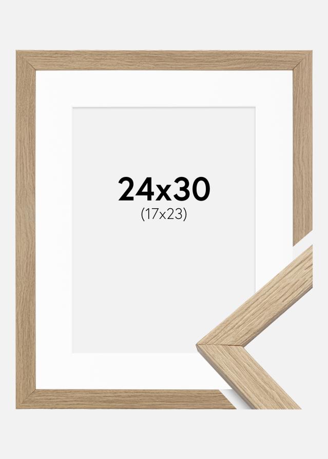Рамка Стилен Дъб 24x30 cm - Паспарту бяло 18x24 cm