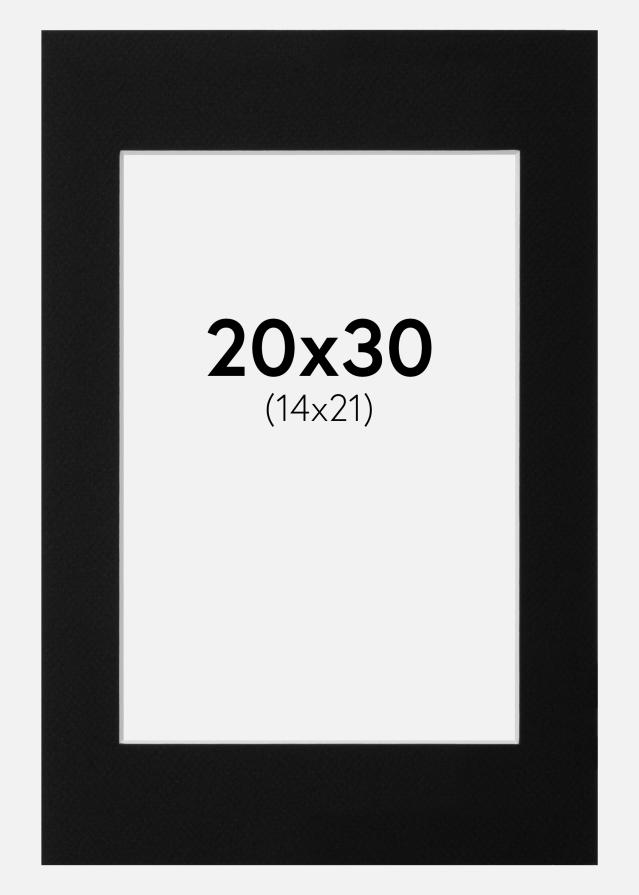 Паспарту Черно Стандартен Бяло ядро 20x30 (14x21)