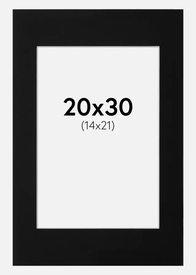 Паспарту Черно Стандартен Бяло ядро 20x30 (14x21)