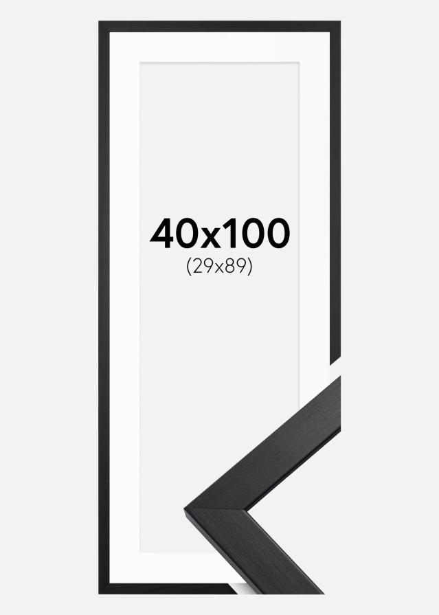 Рамка Стилен Черно 40x100 cm - Паспарту бяло 30x90 cm