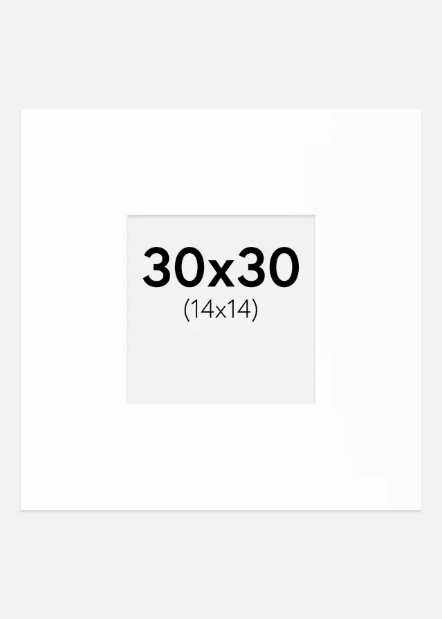 Паспарту XL бяло Бяло ядро 30x30 cm (14x14)