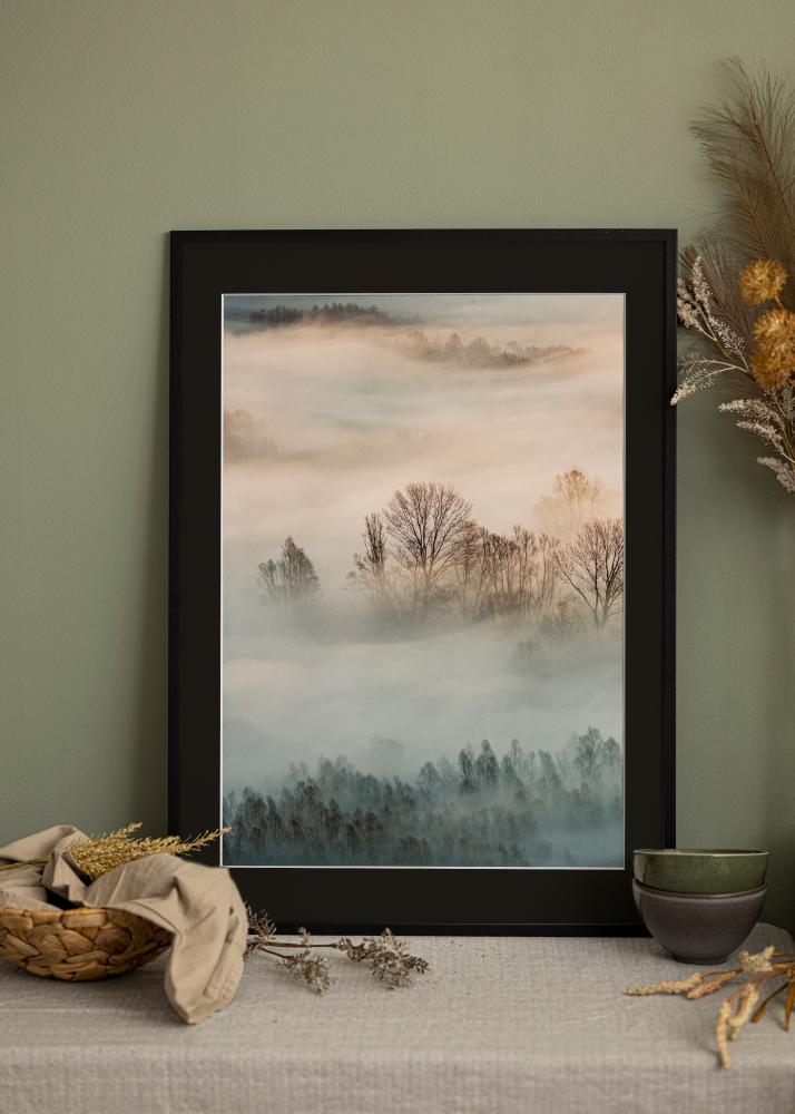 Рамка Edsbyn Черно 30x40 cm - Паспарту Черно 8x12 inches (20,32x30,48 cm)