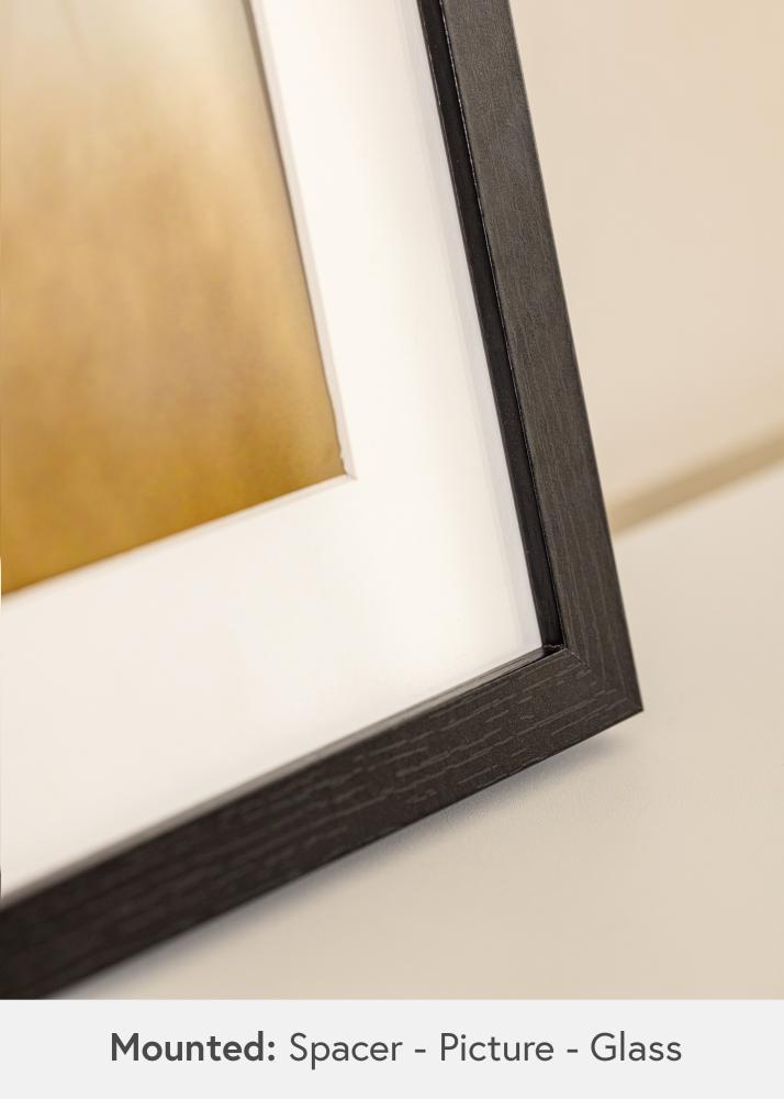 BGA Дълбока рамка Акрилно стъкло Черно 30x45 cm