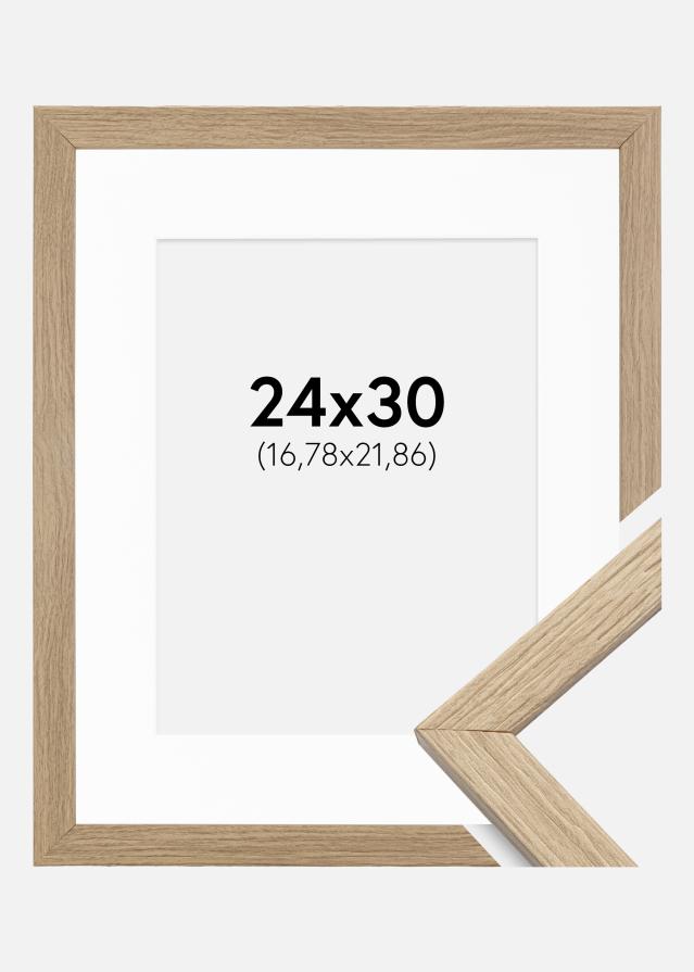 Рамка Стилен Дъб 24x30 cm - Паспарту бяло 7x9 inches