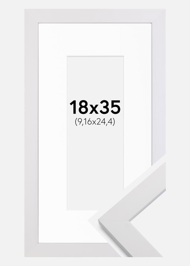 Рамка White Wood 18x35 cm - Паспарту бяло 4x10 inches