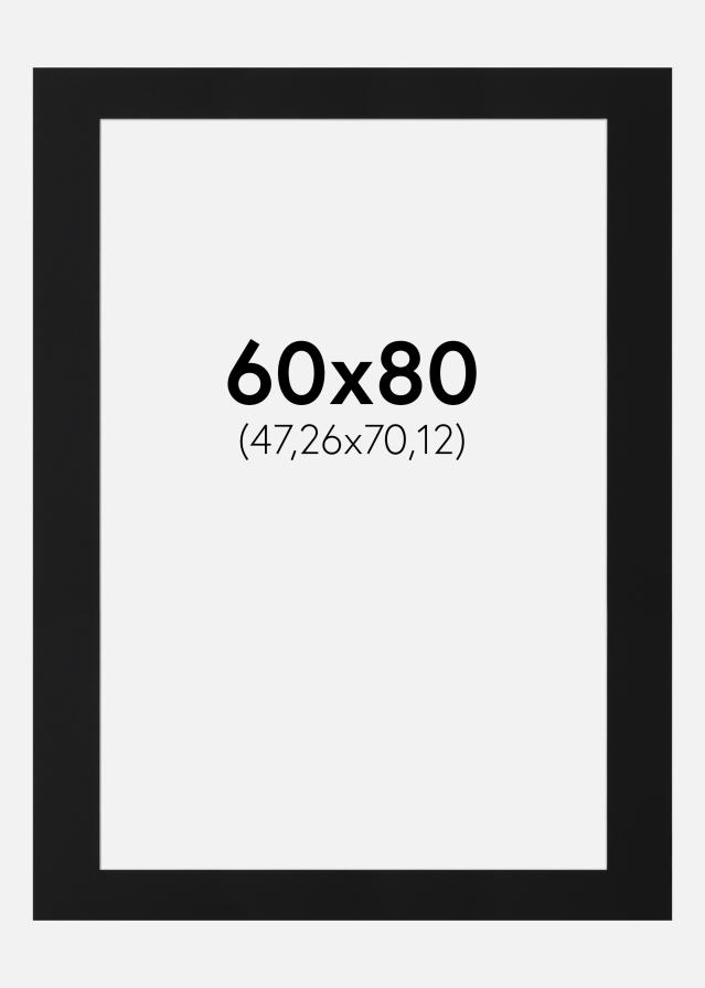 Паспарту Черен Стандарт (Бяло Ядро) 60x80 cm (47,26x70,12)
