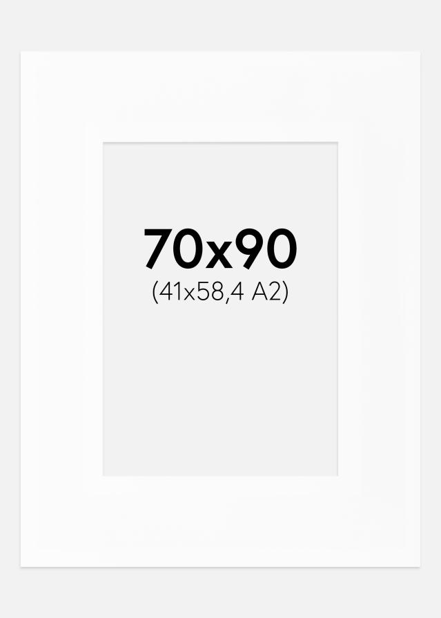 Паспарту XXL Стандартен бяло Бяло ядро 70x90 cm (41x58,4 - A2)