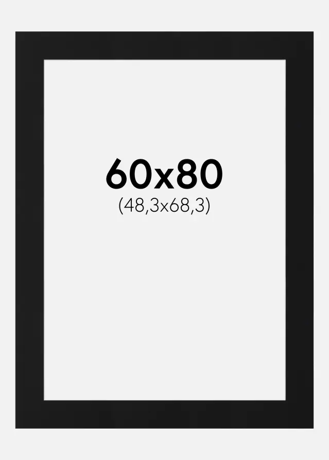 Паспарту Черен Стандарт (Бяло Ядро) 60x80 cm (48,3x68,3)