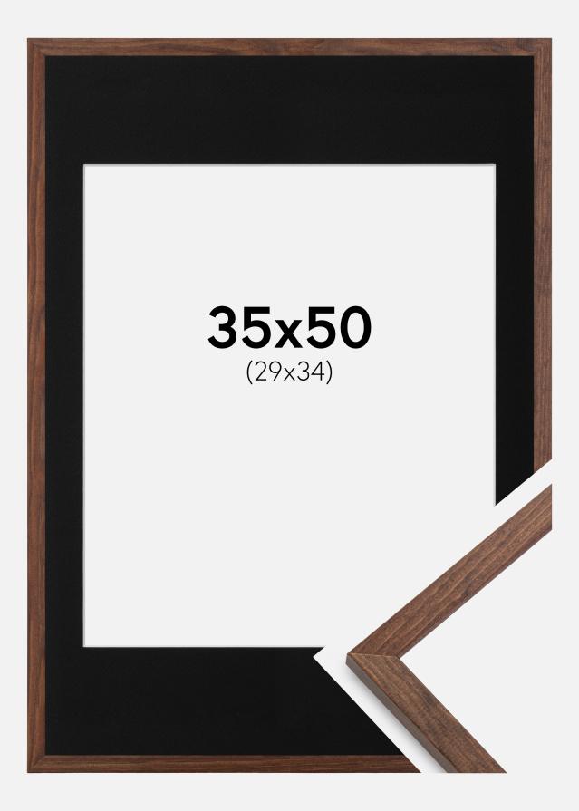 Рамка Galant орех 35x50 cm - Паспарту Черно 30x35 cm