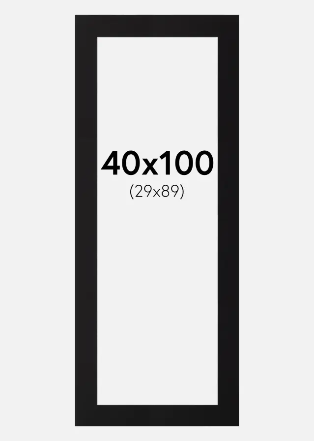 Паспарту Черно Стандартен Бяло ядро 40x100 cm (29x89)