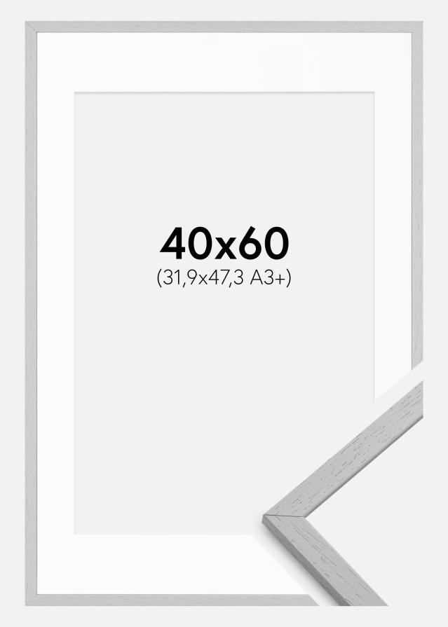 Рамка Edsbyn Grey 40x60 cm - Паспарту бяло 32,9x48,3 cm (A3+)