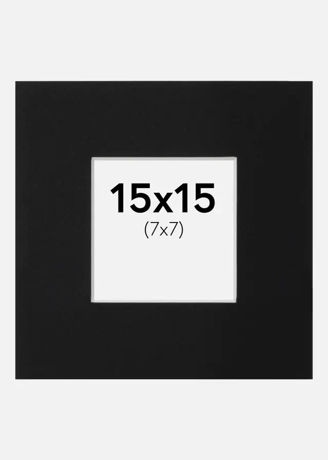 Паспарту Черен Стандарт (Бяло Ядро) 15x15 cm (7x7)