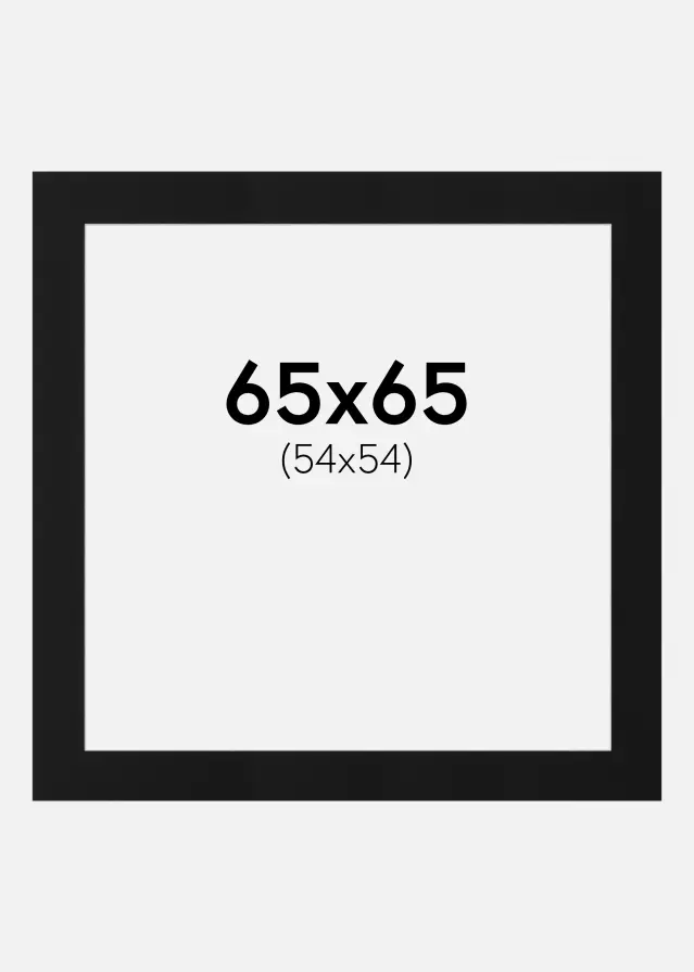 Паспарту Черен Стандарт (Бяло Ядро) 65x65 cm (54x54)