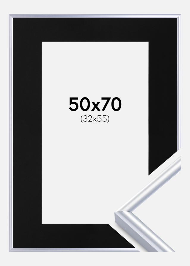 Рамка Victoria Сребро 50x70 cm - Паспарту Черно 33x56 cm