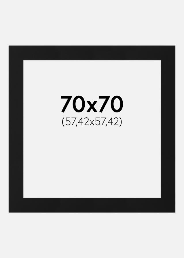 Паспарту Черен Стандарт (Бяло Ядро) 70x70 cm (57,42x57,42)