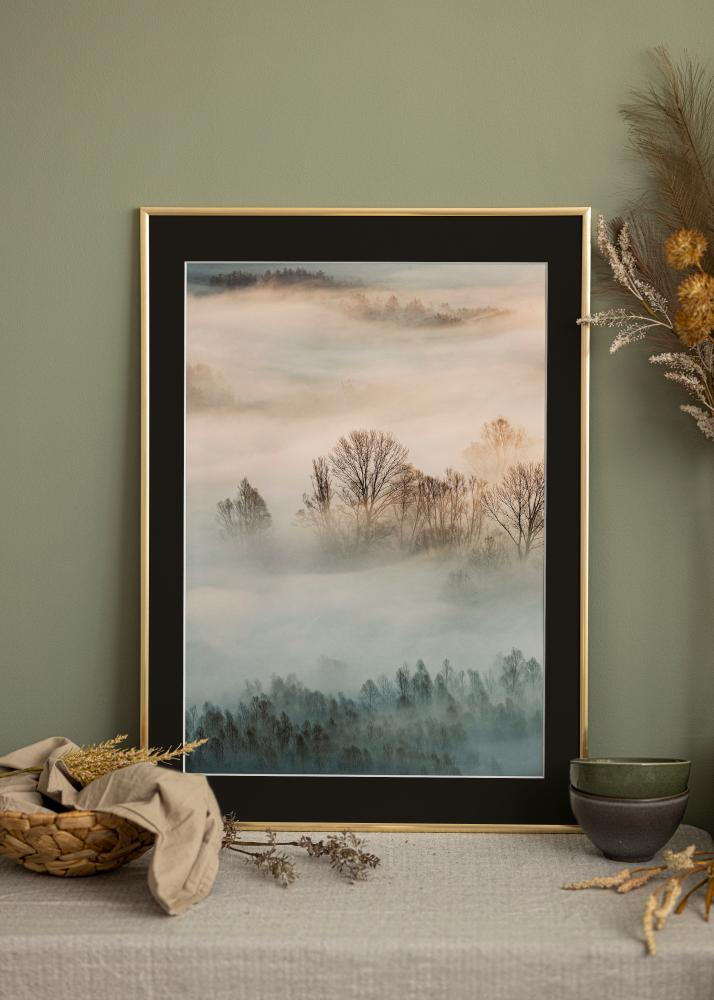 Рамка New Lifestyle Златно 30x40 cm - Паспарту Черно 18x27 cm