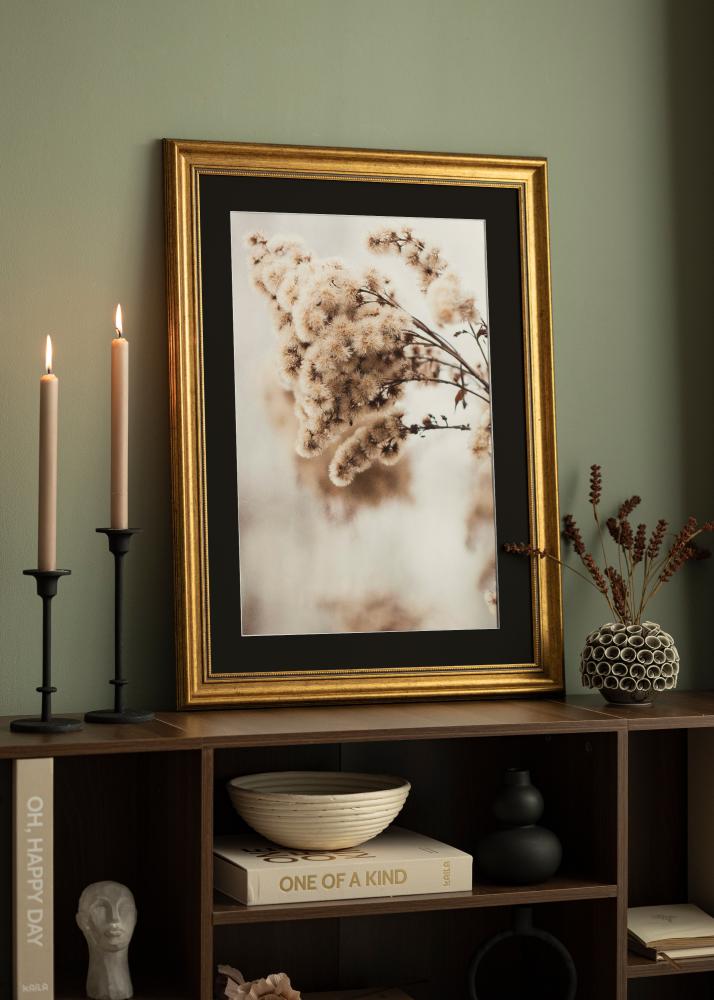 Рамка Рококо Златно 40x50 cm - Паспарту Черно 29,7x42 cm (A3)