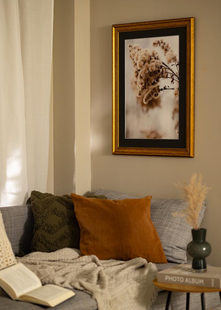 Рамка Рококо Златно 40x50 cm - Паспарту Черно 29,7x42 cm (A3)