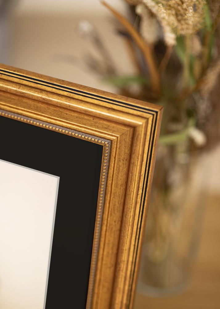 Рамка Рококо Златно 40x50 cm - Паспарту Черно 29,7x42 cm (A3)
