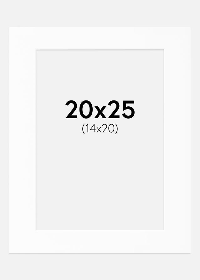 Паспарту бяло Стандартен Бяло ядро 20x25 cm (14x20)