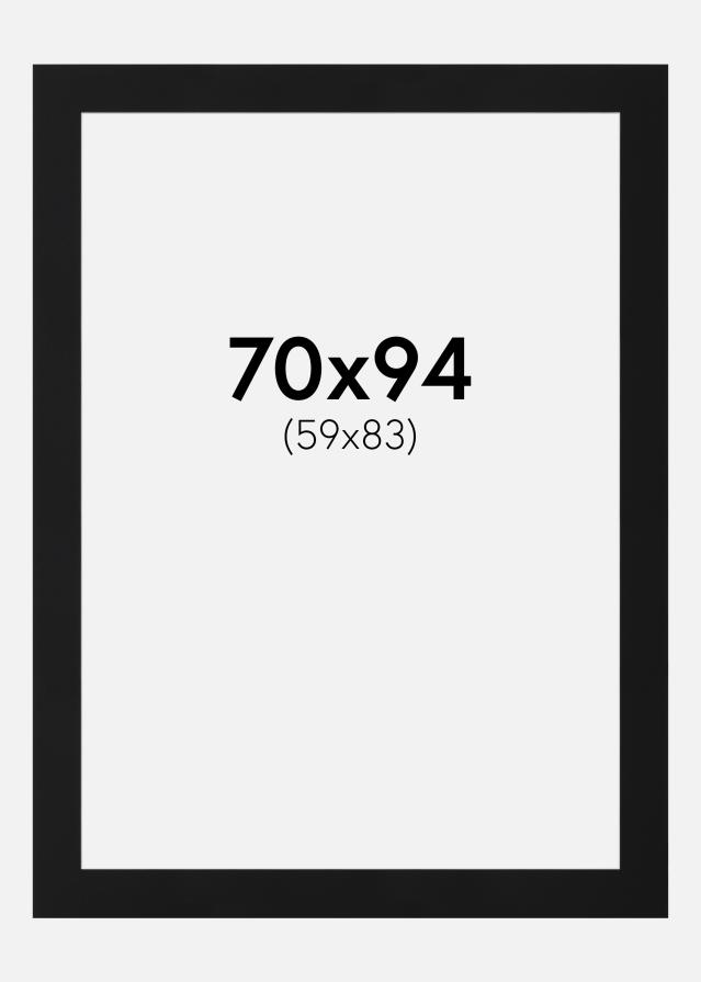 Паспарту Черен Стандарт (Бяло Ядро) 70x94 cm (59x83)