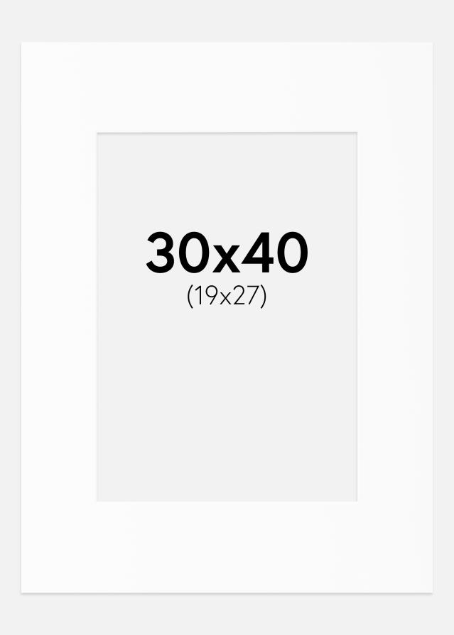 Паспарту бяло Стандартен Бяло ядро 30x40 cm (19x27)