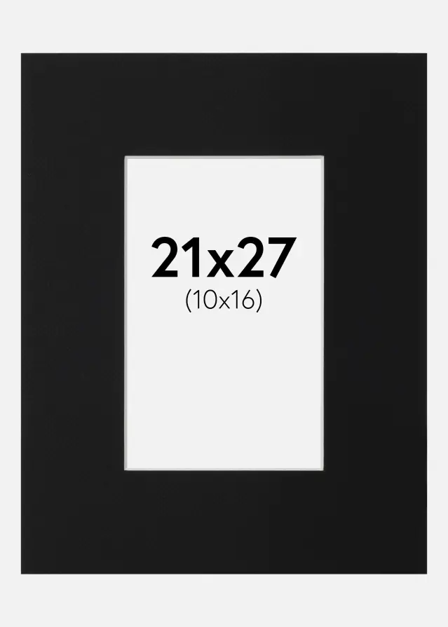 Паспарту Черен Стандарт (Бяло Ядро) 21x27 cm (10x16)