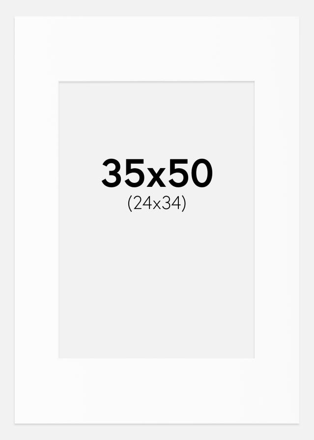 Паспарту бяло Стандартен Бяло ядро 35x50 cm (24x34)