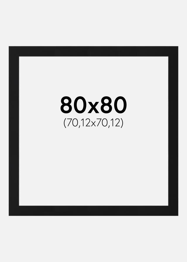 Паспарту Черен Стандарт (Бяло Ядро) 80x80 cm (70,12x70,12)