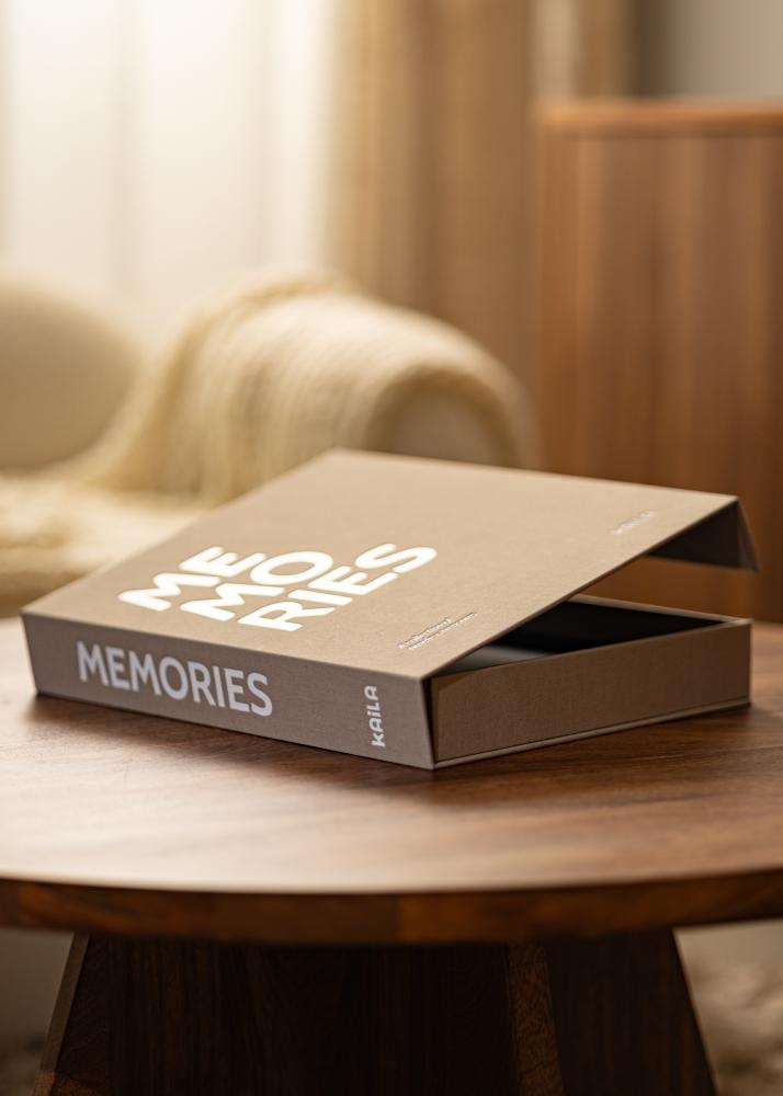 KAILA MEMORIES Grey/White - Coffee Table Photo Album (60 Черни Страници)