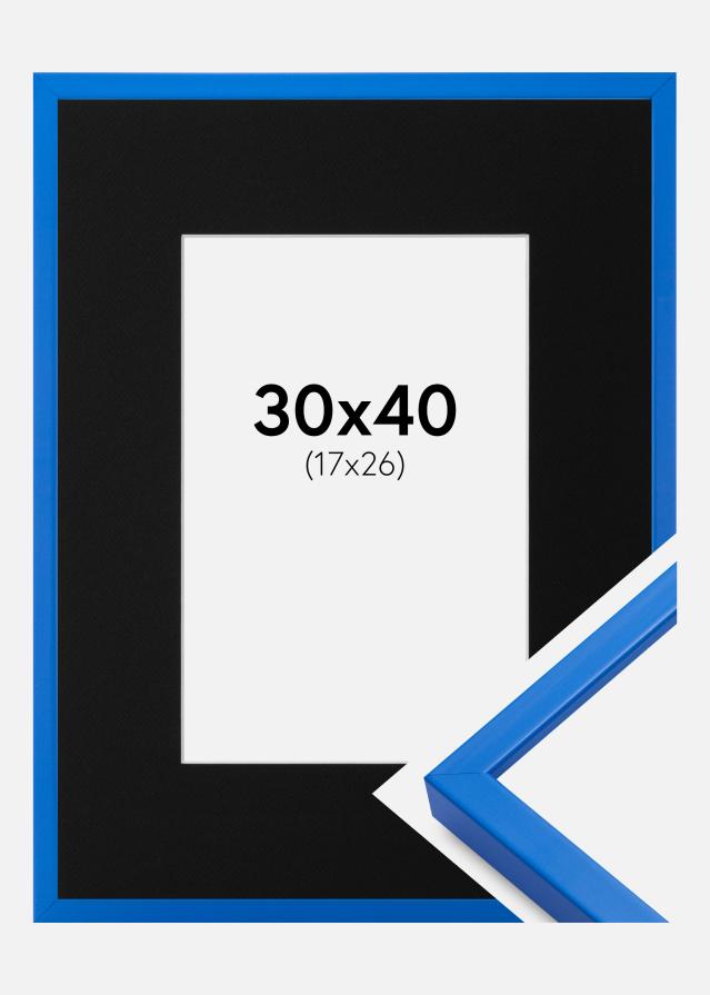 Рамка E-Line Син 30x40 cm - Паспарту Черно 18x27 cm