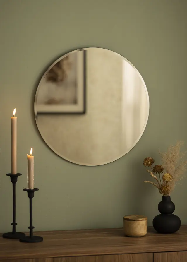 KAILA Кръгъл Огледало Dark Bronze Deluxe 50 cm Ø