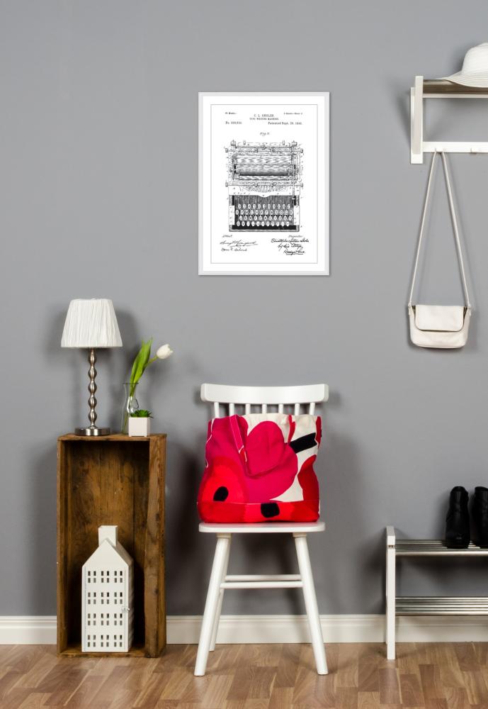 Патентен чертеж - Пишеща машина Постер