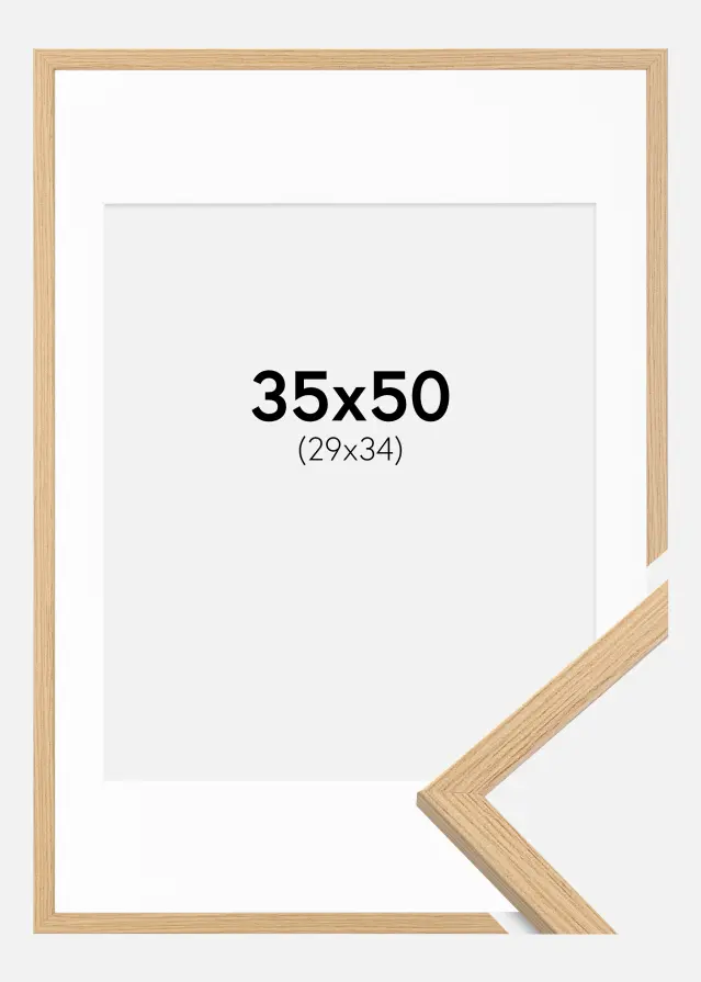 Рамка Galant Дъб 35x50 cm - Паспарту бяло 30x35 cm