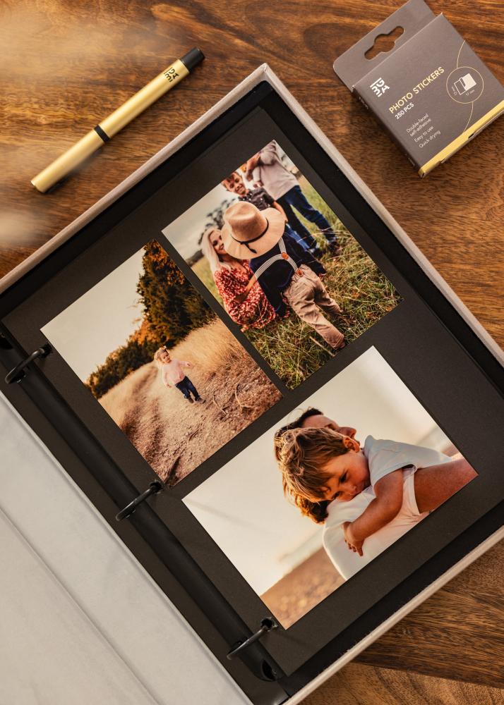 KAILA MEMORIES Grey/White - Coffee Table Photo Album (60 Черни Страници)