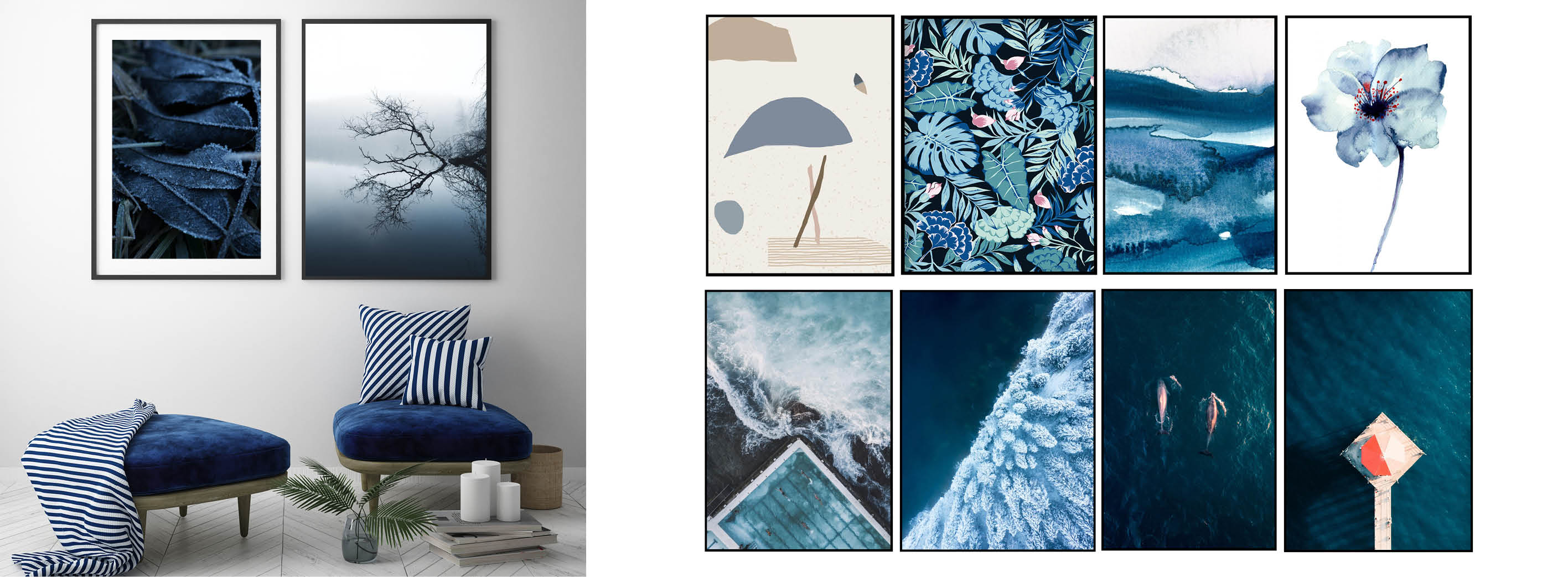 сини постери