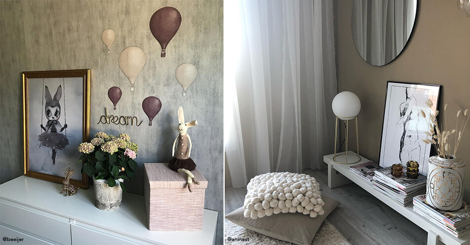 Златна рамка в детска стая - черна рамка в дневна стая