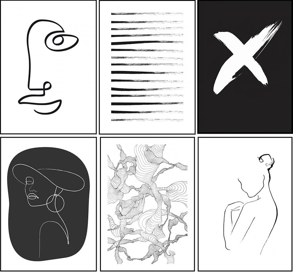 Графични постери в черно и бяло