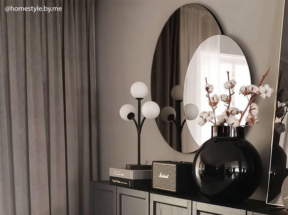 Огледало с цветно стъкло – стилен интериор – кръгли огледала на слоеве