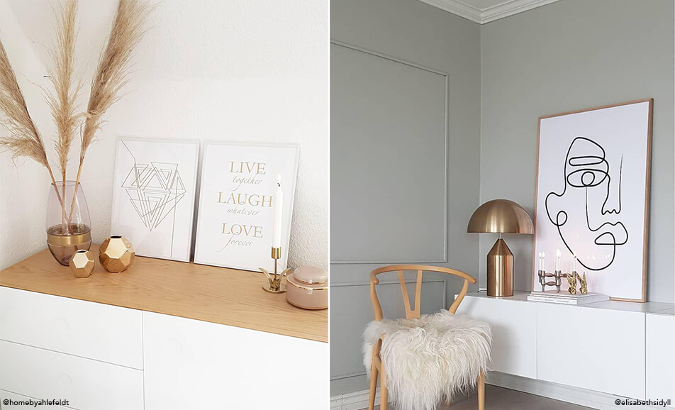 Дневна стая с лек интериор и светли картини